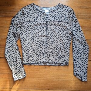 UO Semi Sheer Long Sleeve Top